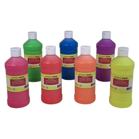 SCHOOL SMART School Smart 2002394 1 Pint Washable Finger Paint; Assorted Neon Color - Set of 7 2002394